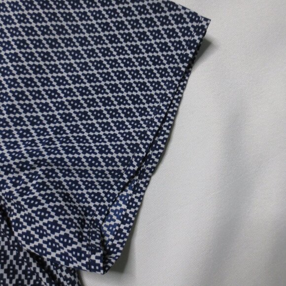 4/$14 MICHAEL KORS womens BLUE white TOP shirt BLOUSE career SHORT SLEEVE SIZE M - Picture 4 of 11